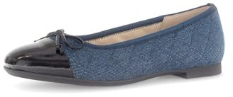 Gabor Damen Klassische Ballerinas, Frauen Flats,Halbschuhe,Sommerschuhe,Slipper,Ballerina-Schuhe,Ballett-Schuhe,flach,Blue/schwarz,39 EU / 6 UK