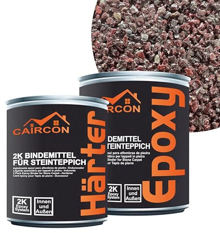 Steinteppich Set Epoxidharz Bindemittel Marmorkies - 25Kg Bordeaux 1-4mm
