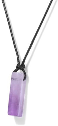 ZAULER Crystal Necklace Handmade Sturdy Adjustable Black Rope Black Onyx Pendant Spiritual Protection Jewelry for Men Women
