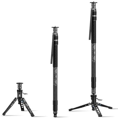 SIRUI Carbon Fiber Monopod, 65 Camera Monopod with Pedal, Rapid Monopod with Feet, One-Step Height Adjustment with Twist Lock, Compact Travel Monopod, Max Load 22lbs/ 10kg