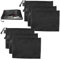 6 Stück Geldtaschen Banktasche, A5 Dokumententasche Wasserdicht Geldtasche Schwarz, 18 * 24cm Oxford Geldtaschen Dokumententasche mit robustem Reißverschluss,Banktasche für Schule, Büro und Reisen