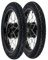 Set: 2 Kompletträder 1,6x16 Alufelge, Nabe - eloxiert Schwarz + Edelstahlspeichen + Reifen Vee Rubber (VRM 094)