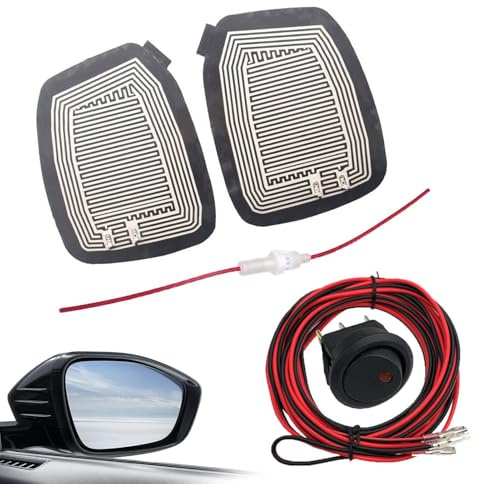 Auto-Seitenspiegel-Heizung, Auto-Seitenspiegel-Heizung, Entfrostung | Elektrischer Glasheizungs-Demister,Selbstklebendes Auto-Heizkissen für elektrische Seitenspiegel, Glas-Heizkissen, schnell aufheiz