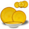 ARCA, Set 18 Piatti Coordinati Pepper in Porcellana Decorata, Servizio per 6 Persone, con Piatti Fondi, Piani e da Dessert, Moderni e Colorati, Lavabili in Lavastoviglie, Colore Giallo