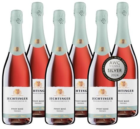 Jechtinger Pinot Rosé Sekt trocken - Sekt rosé fruchtig & elegant, ideal als Aperitif geeignet - Anbaugebiet Kaiserstuhl (6 x 0,75l)