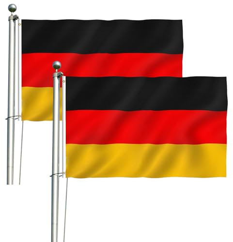Deutschland Flagge 90x150cm,Germany Flag Deutschland Fahne 90 x 150 cm,Deutschlandfahne mit Messing-Ösen,Wetterfeste Deutsche Flagge,pour Garten wetterfest