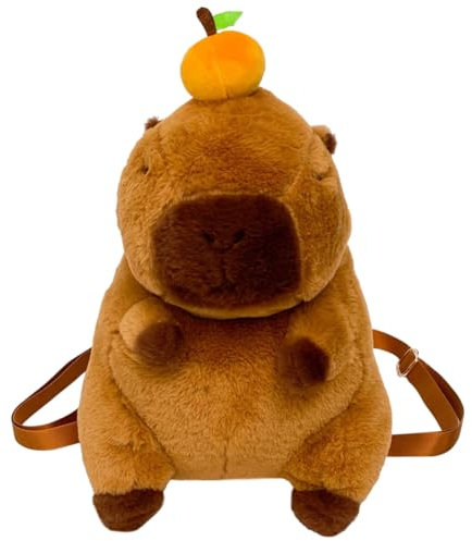 PyrrlicToy Capybara Plüsch Rucksack, Capybara Kinder Rucksack, Capybara Kuscheltier Plüschtier Schultasche,Rucksäcke Für Die Schule Für Kinder（37 × 25 × 19cm）