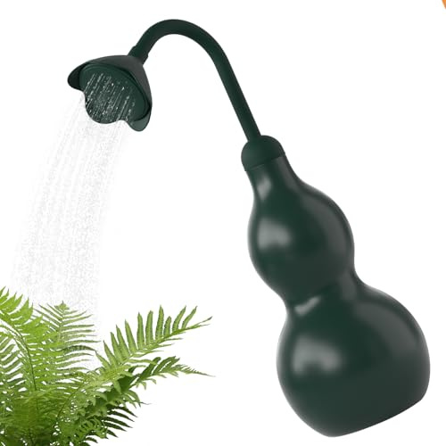 BKSAI Arrosoir Plante Interieur Arrosoir Bonsaï, Arrosoir Jardin en Forme de Gourde 650ML Arrosoirs avec Pommeau pour Plantes Délicates Fleurs Petites Plantes en Pot - Vert Foncé