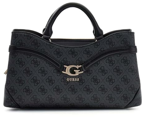 GUESS Handtasche Umhängetasche Dea Girlfriend Satchel Coal Logo dunkelgrau