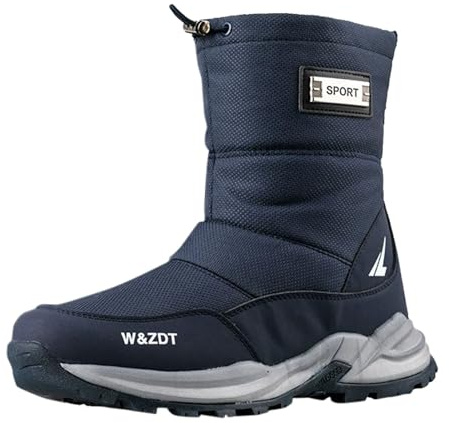 Après Ski Homme, Chaussures Homme Hiver Fourrées,Bottes Neige Chaudes Et éPaisses AntidéRapantes En Coton Pour Hommes Chaussures Montantes D'Hiver En Plein Air Loisirs Sport Avec Corde Traction