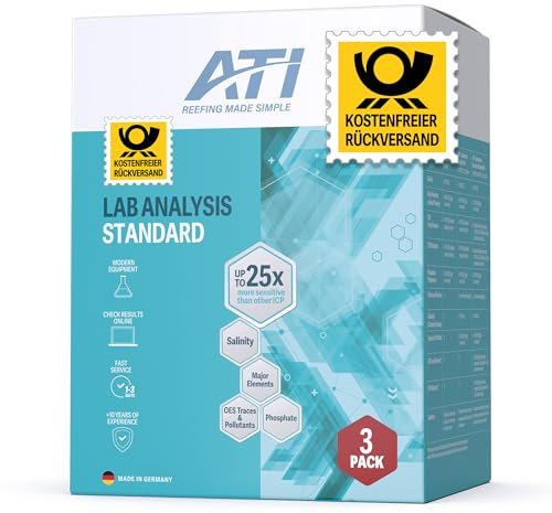 ATI ICP Test Meerwasser Standard ICP-OES Laboranalyse für Meerwasser Aquarium 3er Set inkl. Rückversand DE