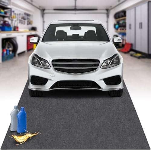 Garagenbodenmatte 253 × 221 cm, wasserdichte Ölauffangmatte zum Bodenschutz | Für Garage, Eingangsbereich, Kofferraum, Büro und Außenbereiche; Schützt Böden vor Öl, Wasser und Verschmutzungen