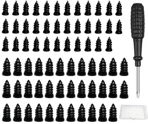 RUILILANG 70 Pcs Tire Repair Screws Kit with Screwdriver, Self-Tapping Tire Repair Nails for Car, Motorcycle, Bike and Truck Tubeless Tire Repair