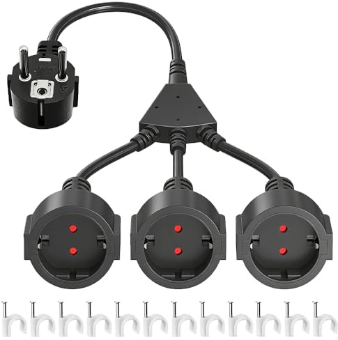 Mehrfachstecker für Steckdose, Pengrity Verlängerungskabel mit 3 Fach Steckdose, Dreifachsteckdose, 3680W (250V/16A), IP44, 1.5mm² Steckdosenadapter 3fach für Zuhause, Büro, Außenbereich