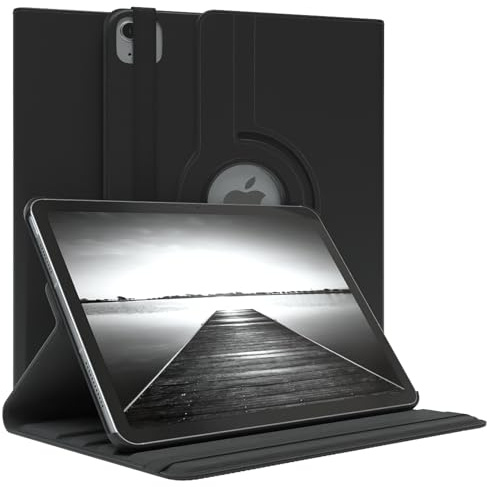 EAZY CASE - Tablet Hülle für iPad Air 11 M4 (2026) Schutzhülle 11 Zoll Smart Cover Tablet Case Rotationcase zum Aufstellen Klapphülle 360° drehbar mit Standfunktion Tasche Kunstleder Schwarz