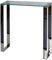 Cortesi Home Forli Pequeña Consola de Entrada de Cristal contemporáneo y Acabado de Acero Inoxidable, Metal, Mesa de Acento, 28 in Wide