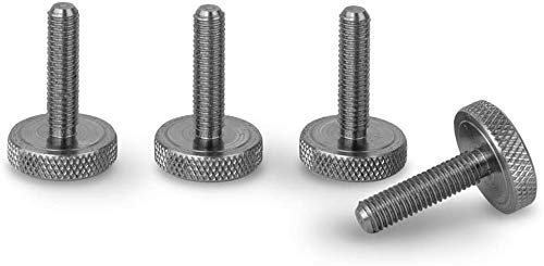 Precisiongeek Moleté Pouce vis acier inoxydable M6 x 19mm - Lot de 4