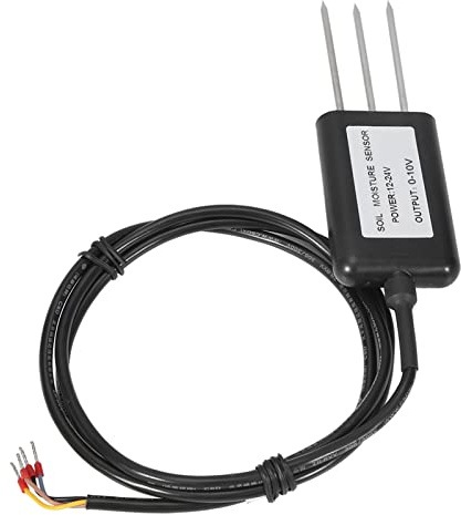 Bodenfeuchtesensor 0-10V, ABS Hochwertiges 2-In-1 Bodentemperatur Feuchtesensor Messumformer Wasserdichtes Gewächshaus Bodenfeuchte Feuchtigkeitssensor Tester Meter