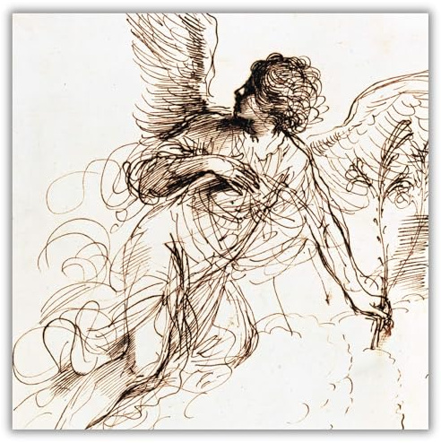 Pack of 8 Charity Christmas Cards (ALM-ALCX9953) - Study of an Angel - 8 Artistic Cards From the Almanac Gallery