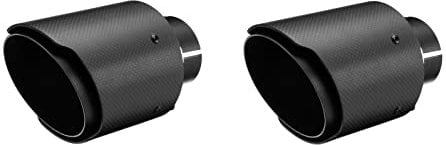 CARTUNER® Carbon Duplex Auspuffblenden Endrohre schwarz 100mm Edelstahl 60mm Anschluß