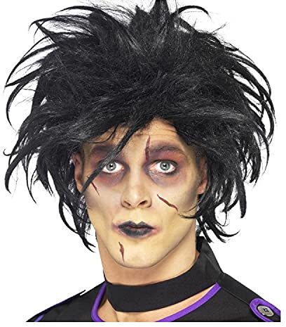 PAPSTAR NEU Perücke Herren Kurzhaar Psychopath Edward, schwarz - mit Haarnetz