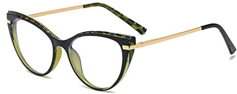 LJCZKA Katzenaugen Brille Ohne Stärke Damen – Blaue Licht Blockieren Brille Retro Blaulicht Brille Blaulichtfilter für PC, TV and Handy