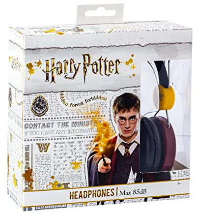 Envi Auriculares de Harry Potter, Hogwarts sobre la oreja ajustable con cable para niños (rojo)