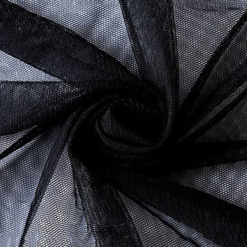 160 cm x 1 m - Ruban en tulle - Tissu décoratif pour mariage, anniversaire, Noël, fête, communion, fête, couture de voiles de mariée, robe de mariée, chemin de table, jupes tutu, nœud, noir