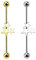 Paula & Fritz Industrial Ohr-Piercing Stab Sterne Chirurgenstahl 38-mm Stab-länge 1.6-mm Stab-Dicke Set Silber Gold Barbell Piercings Stern-Regen