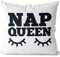 JUNIWORDS Kissen, Nap Queen, Weiß-Dunkelrot, 2-farbig (1004229)