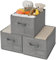 GRANNY SAYS Groß Aufbewahrungsbox, 3er-Pack Aufbewahrungsboxen Stoff, Aufbewahrungskorb, Faltbare Stoffboxen, Boxen Aufbewahrung mit Griff, Kleiderschrank Organizer, Dunkel Grau Regalboxen