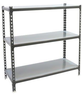 Simon Rack Metallregal 1000x900x400 mm - Simonclick | 3 Höhen, Metallablage, Biegepunkt 180 kg, Korrosionsschutzlackierung, Klicksystem-Montage, Anthrazit/Verzinkt