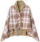 WINKEEY Damen Poncho, Winter Warm Umhang, Strick Cape Cardigan Für Frauen, Wrap Open Front Cape, Winter Warm Decke, Dicke Fleece Decke, Braun