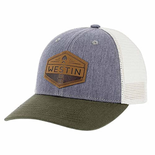 Westin Vintage Trucker Cap Grey Moss - Angelcap für Spinnangler, Cappy für Angler, Schirmmütze für Raubfischangler