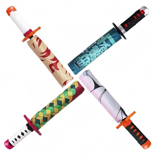ZNLVZSH Dämon Slayer Regenschirm, Anime Katana Sonnenschirm, 8 Knochen Falten Winddicht Faltbar Anti-uv Multifunktionale Regenausrüstung,3d Muster Für Weihnachten Geburtstagsgeschenk, Kochou Shinobu