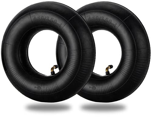 4.10/3.50-4 Replacement Lawn Tire Inner Tubes, Pack of 2 Heavy Duty Tube for 4.10 3.50-4/410/350-4 Wheel, Trunk, Tractor, Garden Cart, Golf Cart, Dollies, Mowers, Trailers, Trolleys, Wagons