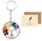 Arbre de Vie Porte Clef, Belle Ronde 7 Chakra Guérir Cristal Arbre de Vie Porte Clé Personnalisé Pierres Précieuses Pendentif Porte Clef Femme Chic pour Couple Amoureux Mère et Ami Carte