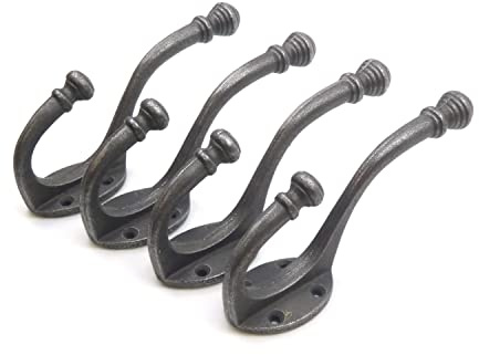 Cast Iron Beehive Tipped Coat Hook - Pack of 4 Hooks