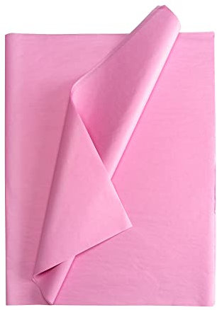 Seidenpapier bunt – 50 Blatt – 50 x 75 cm – Verpackungsmaterial für Kerzen, Kleidung, Seife – als Bastelpapier, Geschenkpapier – Hochzeit, Weihnachten – Füllmaterial in Versandkartons – ROSA