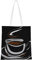 Kaffeetasse und Kaffeebohnen, Segeltuch, Handtasche: >> Leicht und weich, geeignet für den täglichen Gebrauch, Einkaufen, 40,6 x 38,1 cm, Schwarz, Einheitsgröße
