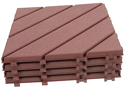 OSALADI 4pcs Interlocking Deck Tiles Outdoor Plastic Floor Patio Tiles Decking Boards