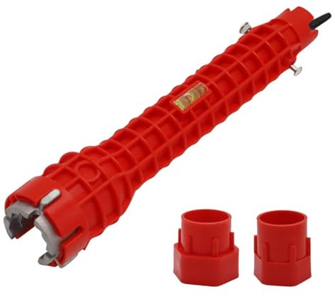 Chiave a bussola multifunzione 8 in 1 per rubinetto, lavello, lavello, rubinetto, kit di chiavi a bussola, chiave per tubi, per WC, lavandino, bagno, cucina