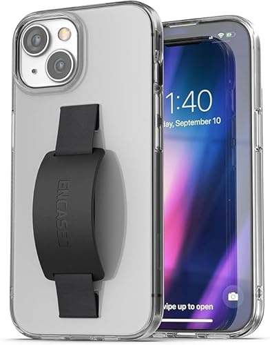 ENCASED Finger Loop Case, Designed for iPhone 15 Plus (2023) Hand Strap Grip Cover with Soft-Touch Silicone Phone Holder (Crystal Clear)