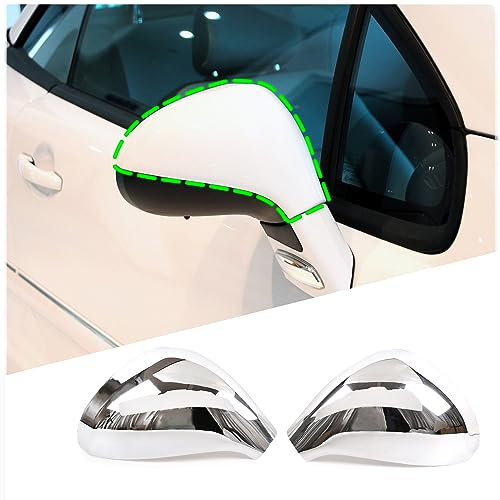 DIYUCAR ABS Kunststoff Auto Seite Rückspiegel Abdeckung Kappe Trim Für Peugeot 207 308 2006-2014 Außenzubehör (Glänzend Silber)