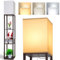 LED Lampadaire en bois, Marron Lampadaire avec Étagère, Lampadaire avec Ampoule 3 Températures de Couleur, Rétro Lampe de Chevet avec Abat Jour et Douille E27 pour Salon Bureau Couloir Coin Chambre