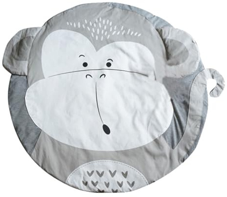 ICDKOYK Sanfte Haptik der Bodenmatte, einfach zu handhaben und waschbar, hübsche Tierdecke aus Polyester zum Krabbeln und Spielen, AFFE