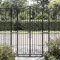Homgoday Puerta de jardín de Hierro Forjado Negro 121x8x180 cm, Puerta de Jardín Cancela Barrera Valla Verja Patio Entrada Exterior Cerca