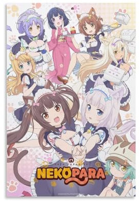 DFJHAZGT Nekopara Anime-Poster, Kawaii-Anime-Mädchen, ästhetisches Poster, Leinwand-Kunst-Poster und Wandkunst, Bilddruck, moderne Familienschlafzimmer-Dekoration, Poster, 30 x 45 cm
