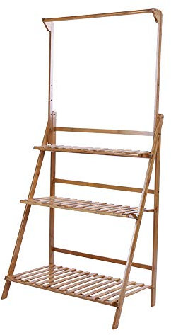 Ejoyous Bambus Leiterregal, Bambusregal mit 3 Ebenen Badregal Küchenregal Lagerregal Garten-Display Sukkulenten-Regal für Hof Terrasse 37,8 x 26,97 x 40 Zoll