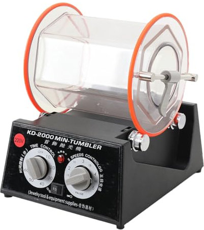 CDZHLTG 60W Schmuck Poliermaschine, 220V 5KG Jewelry Rotary Tumbler Polisher Schmuck Polierer Maschine 5 Geschwindigkeitssteuerung mit Timer, Schmuckpolier Poliertrommel Kugelmühle